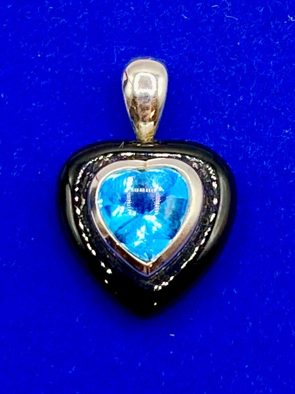 Michelle Abala Black Onyx And Blue Topaz Pendant